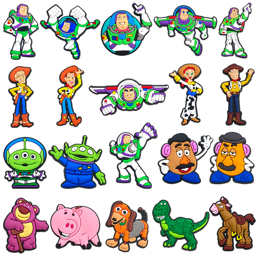 MEIDJ Encantos De Sapato 20 Cartoon Padrão Decorações Acessórios De PVC Com Botão