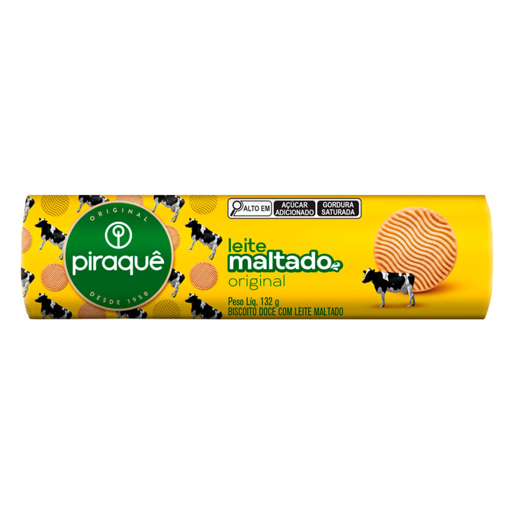 Biscoito Piraque Leite Maltado Original 132g - Food & Beverages