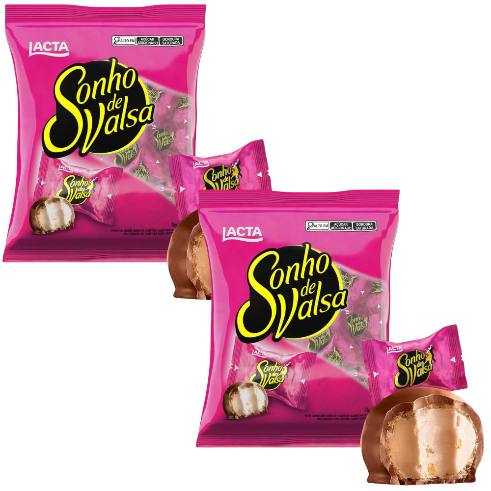 Kit com 2x Bombom Sonho de Valsa Lacta 1kg