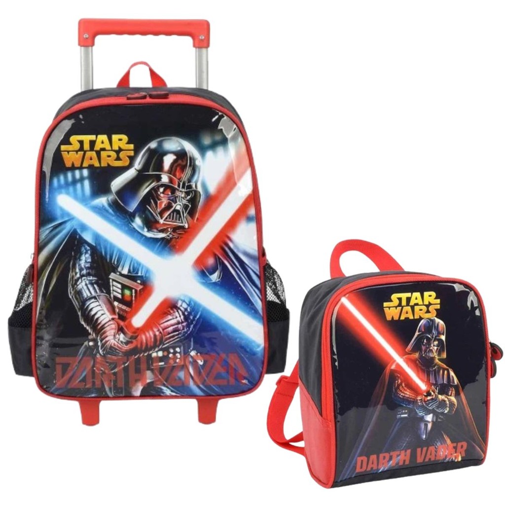Mochila Infantil Rodinha e Lancheira Star Wars Luxcel Kit