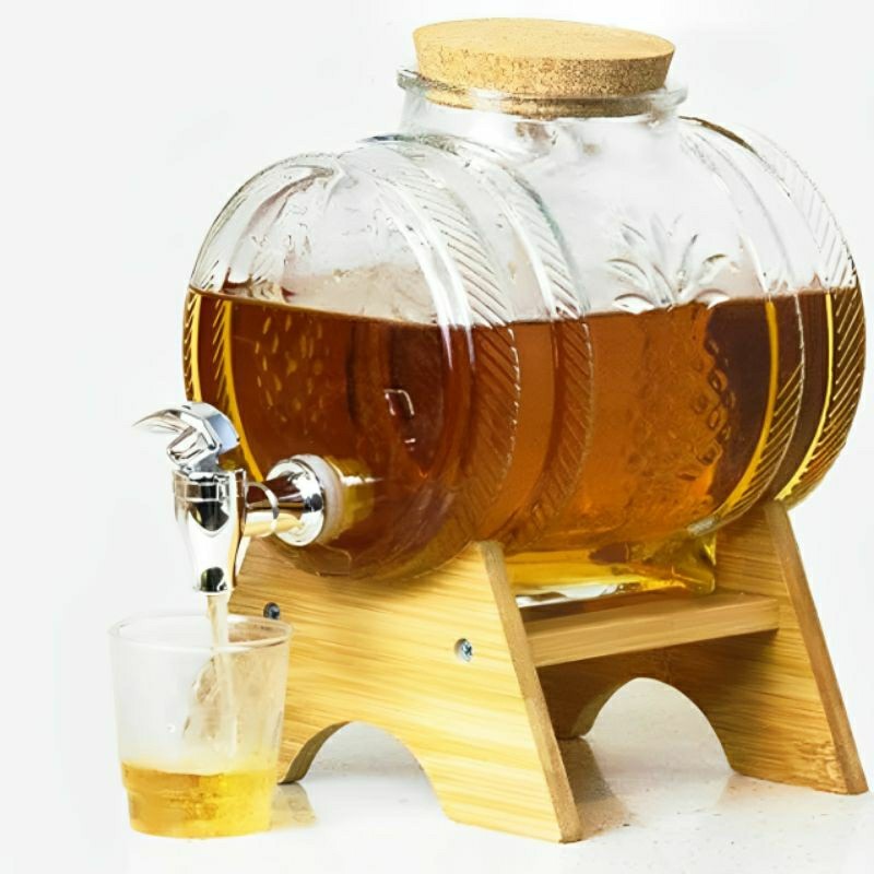 Barril de Vidro com Torneira 1,5 Litros – Ideal para Cachaça, Licor e Bebidas Artesanais