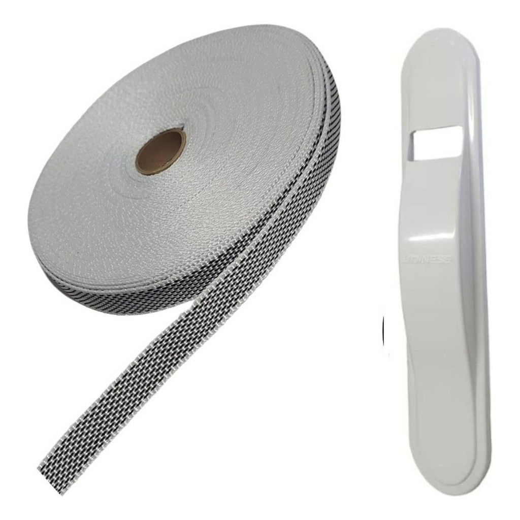 Kit Tampa E Correia Puxador Recolhedor Persiana C/ 5 Metros