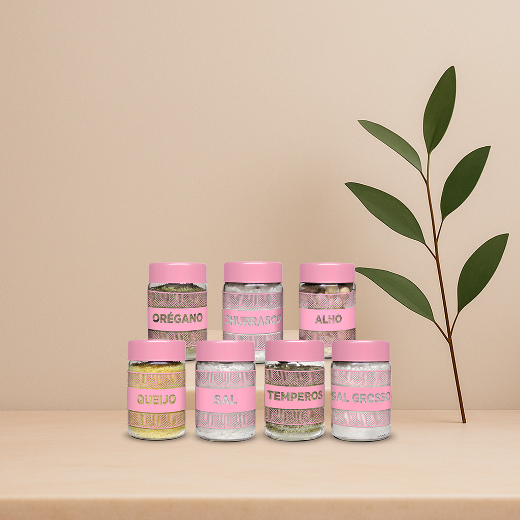 Kit C/ 7 Potes 600ml Estampas Utilidades Domésticas Cozinha em Oferta na Shopee
