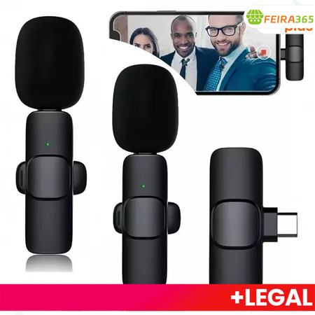 Microfone de lapela sem fio compatível com Vlog iPhone Ming