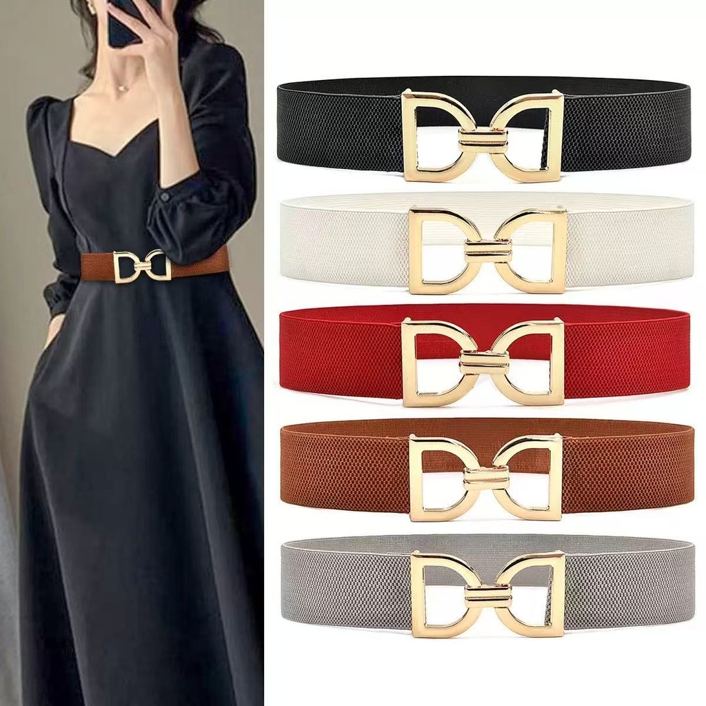 Cinto Elástico Feminino Estilo Coreano De Cintura Dourado Para Vestidos em Oferta na Shopee