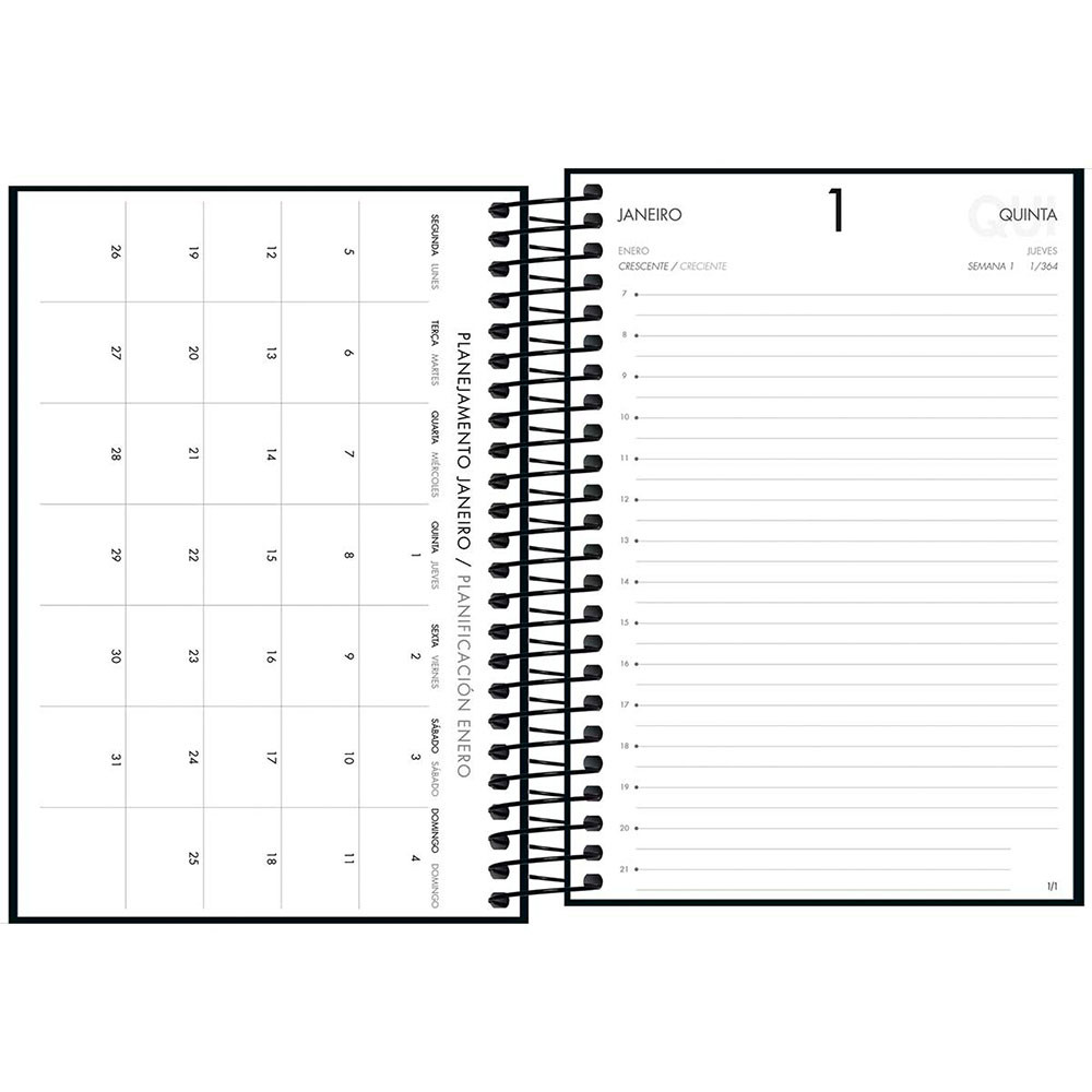 Detalhes do Agenda executiva espiral diária Napoli 187x129mm 2026 Tilibra