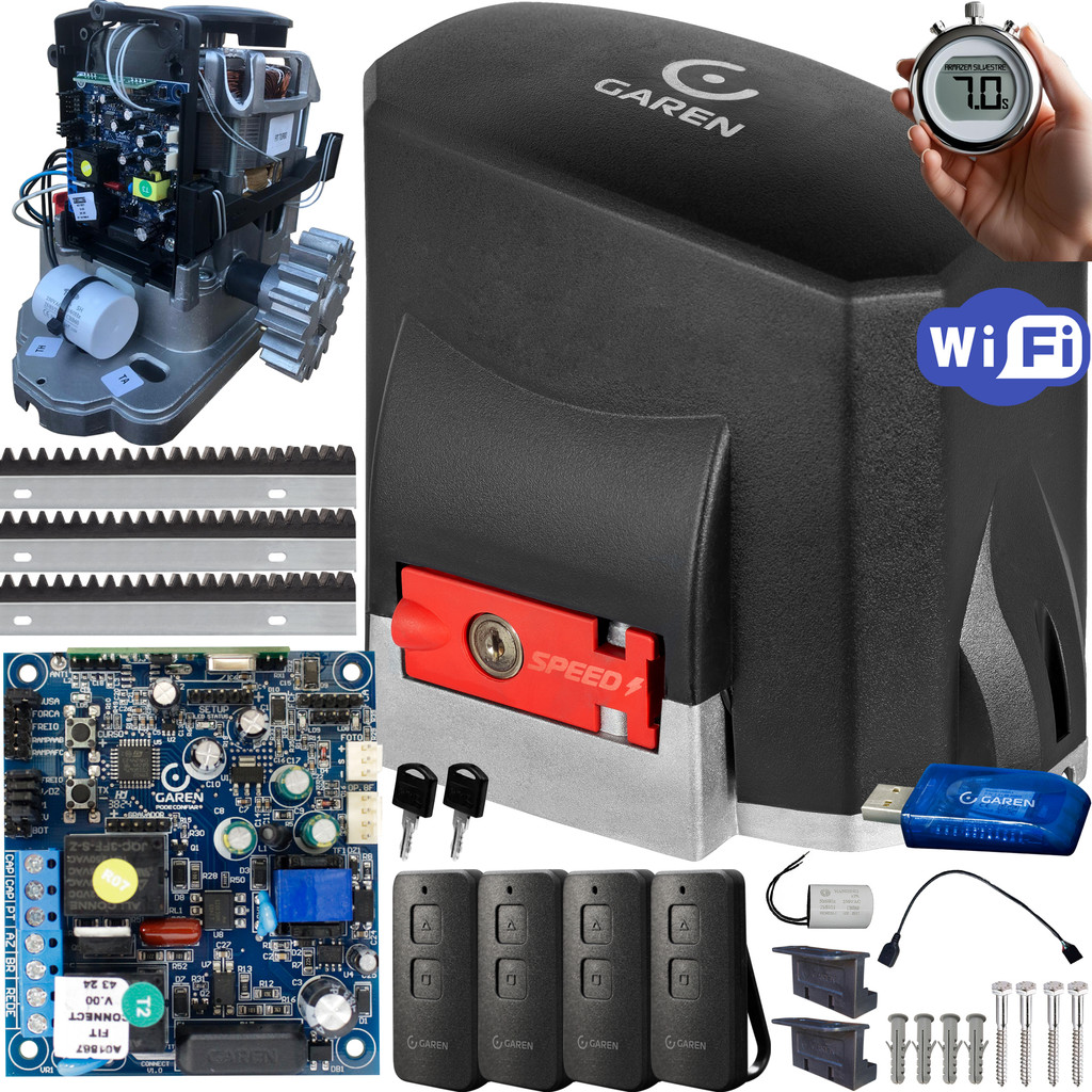 Motor Portão Deslizante 600kg 1/3 7s Kdz Fit Turbo Wifi APP 3,5m Cremalheira Garen em Oferta na Shopee
