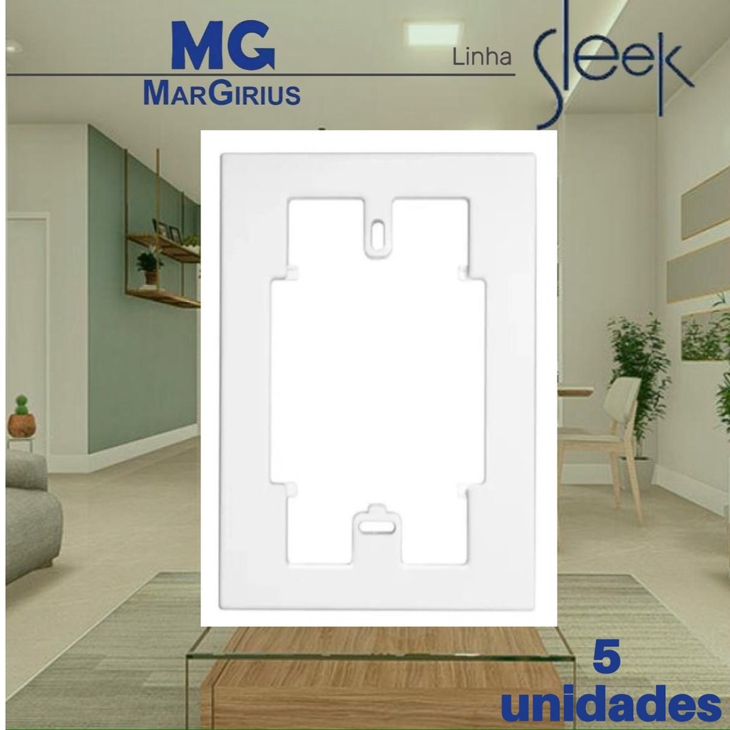 Kit 5 Prolongador para Caixa/Placa 4x2 Linha Branco Sleek  MarGirius em Oferta na Shopee