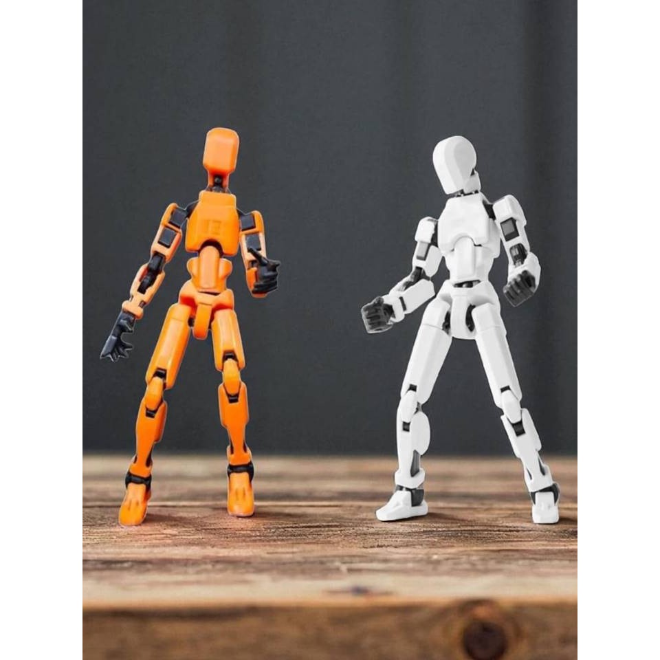 Kit 02 Bonecos 100% Articulado Dummy 13 Brinquedo Manequim Infantil 14cm DESMONTADO Laranja/preto - Branco/Preto em Oferta na Shopee