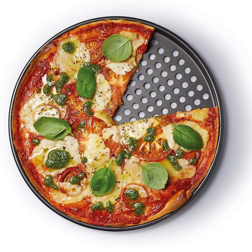 Forma De Pizza Assadeira Antiaderente Furada Bandeja 32CM em Oferta na Shopee