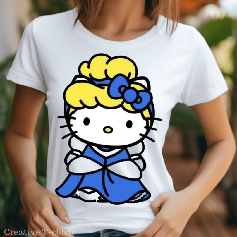 Camiseta Camisa Blusa Estampada Hello cinderela Infantil algodão100%