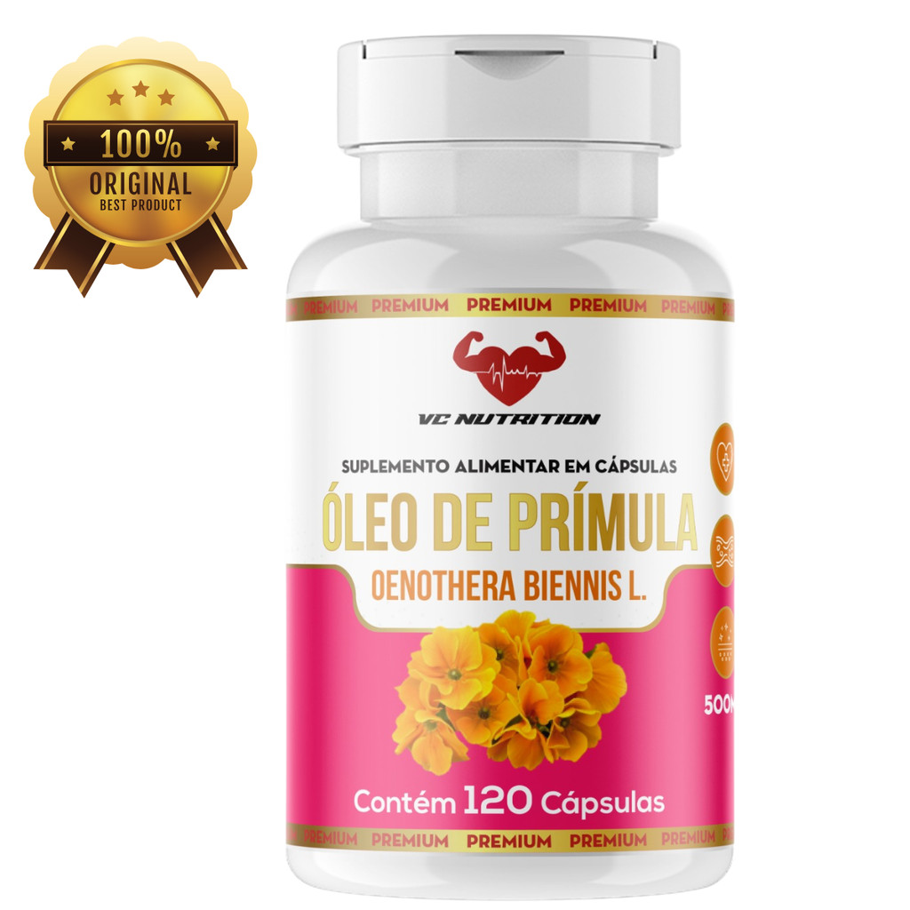 Óleo de Prímula 500 mg – 120 cápsulas para bem-estar em Oferta na Shopee