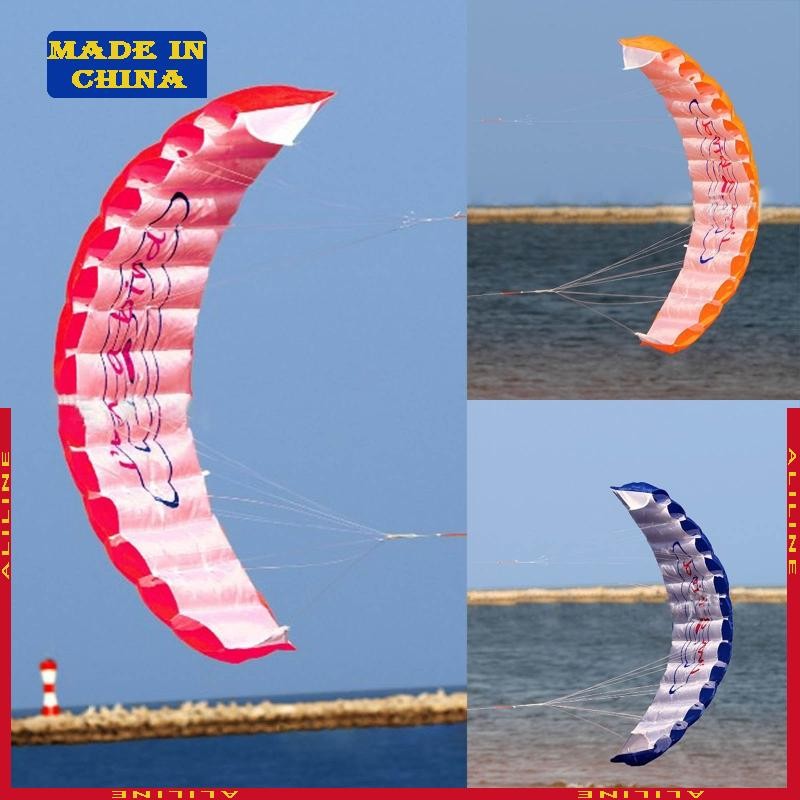 55 Surf Stunt Kite Soft Para Easy Fly w 2x30m Enrolador Corda Interativo Ar Praia Quintal