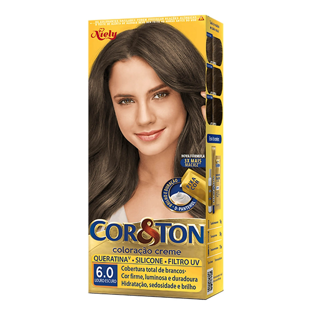 Tintura Coloração Niely Cor & Ton 6.0 Louro Escuro
