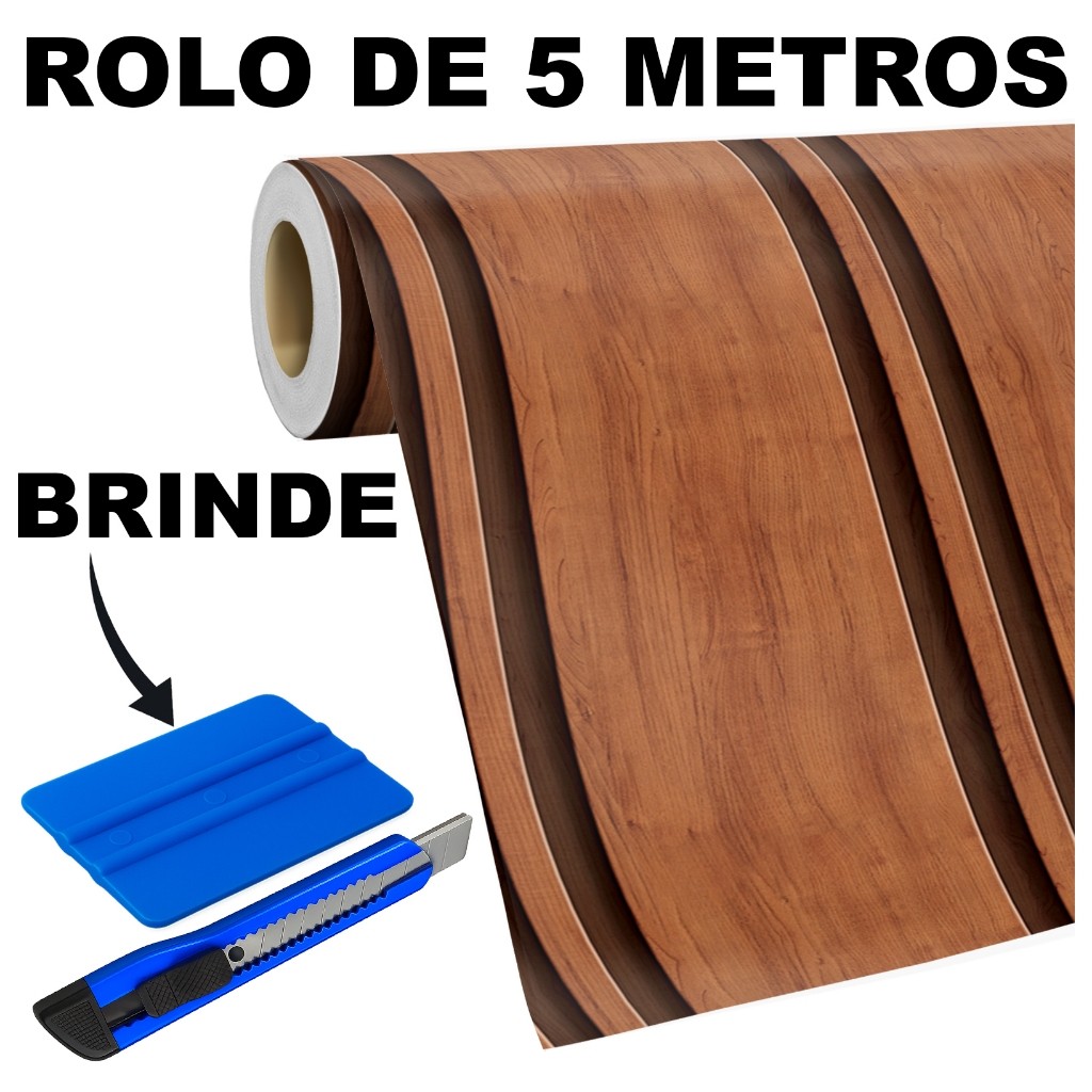 Papel de Parede Adesivo Ripado Natural Marrom Auto Colante 5 Metros Lavável Para Sala Achadinho!