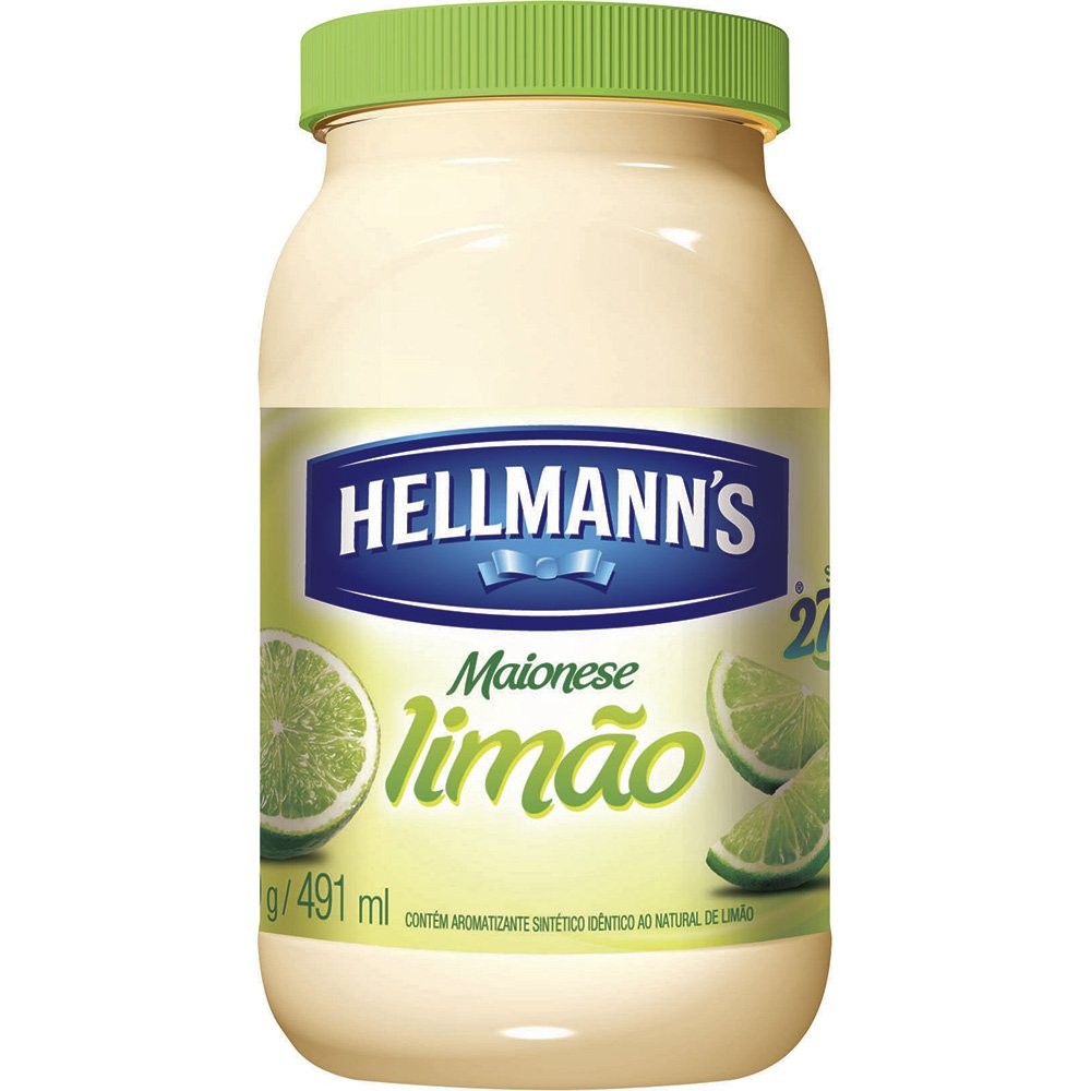 Maionese Hellmanns com Limão 500g Embalagem com 12 Unidades