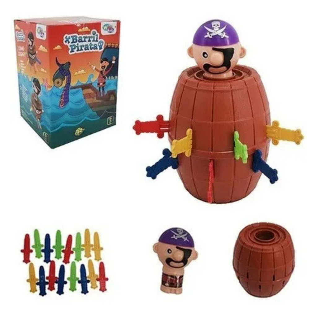 Jogo Barril Pula Pirata Brinquedo Infantil 18 Peças Grande em Oferta na Shopee