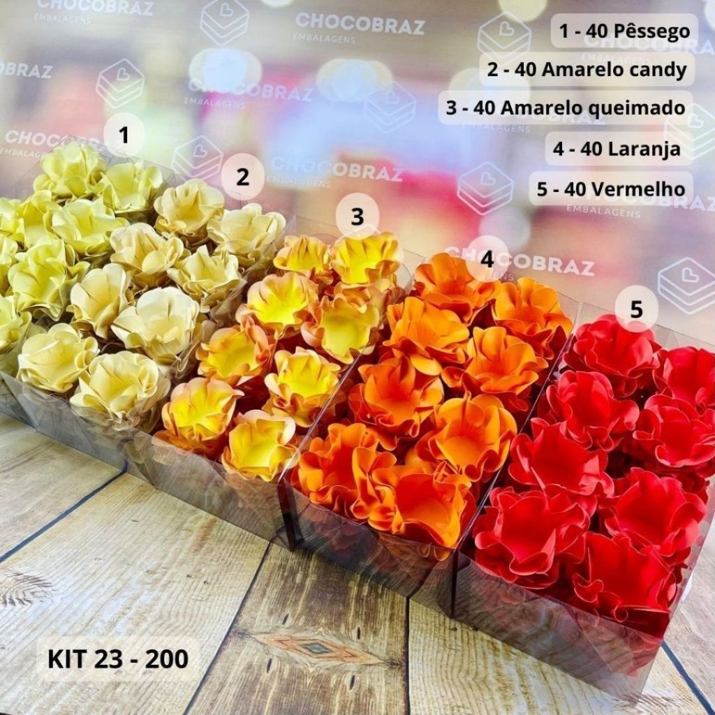 KIT 200 Forminhas De Doces Festa 5 Cores VERMELHO + AM QUEIMADO + LARANJA + PESSEGO + AMARELO CANDY em Oferta na Shopee