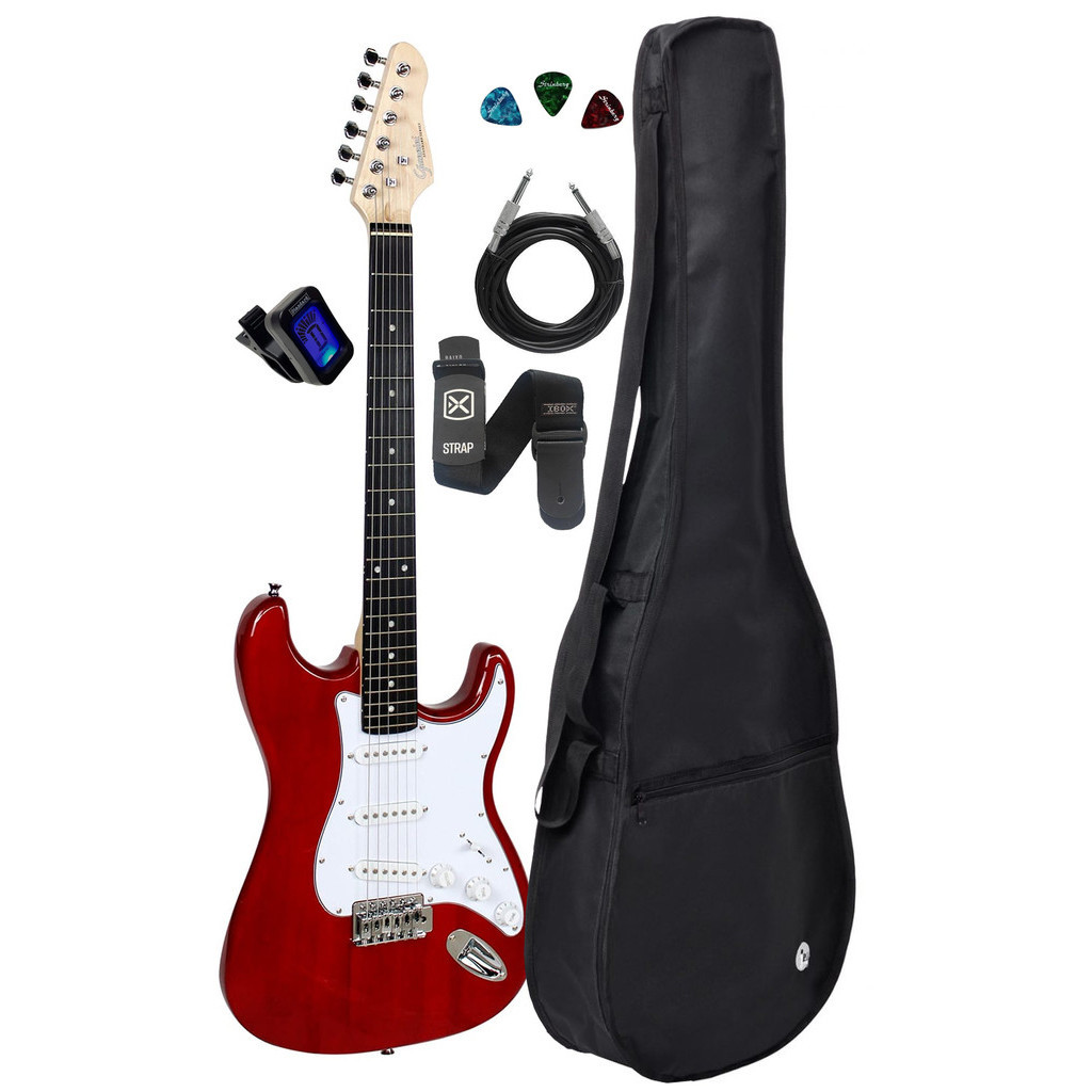 Guitarra Giannini G100 Trd/wh Translucent Red+kit Capa Cabo em Oferta na Shopee