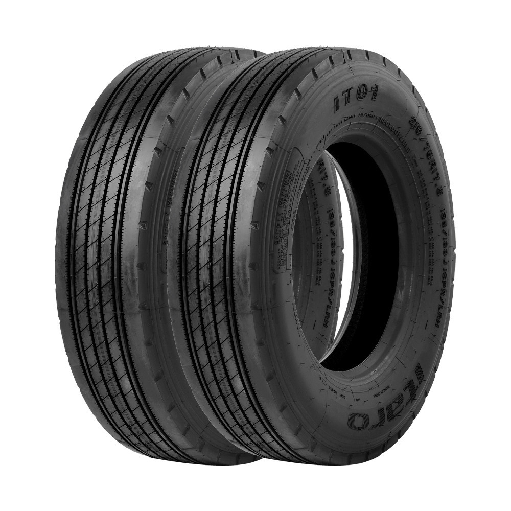 Jogo 2 Pneus Itaro Aro 17.5 IT01 215/75R17.5 135/133J  16 Lonas  - Direcional / Liso - Spare Parts and Accessories for Vehicles
