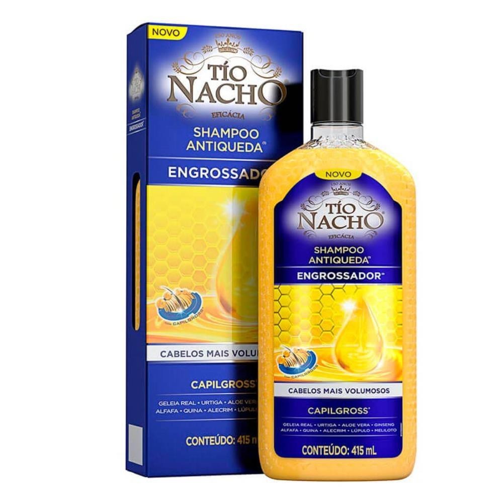 TÍO NACHO SHAMPOO ANTIQUEDA ENGROSSADOR COM 415ML em Oferta na Shopee