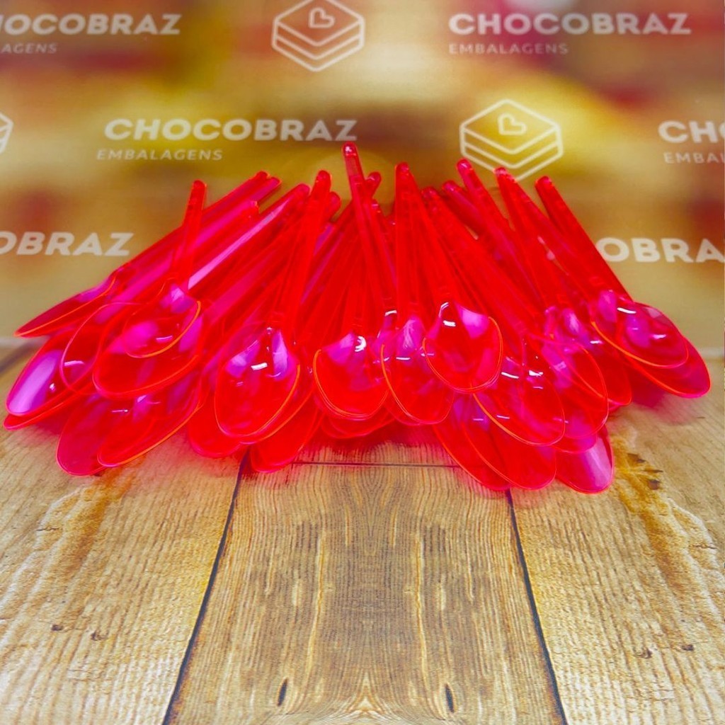 50~250 COLHER SOBREMESA  NEON ROSA BELLO FESTAS