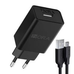 Carregador Usb 1Hora com Cabo Micro Usb 2.0A Preto
