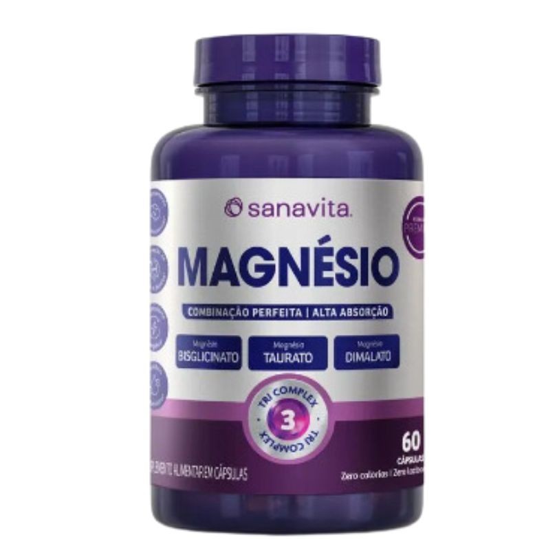Magnésio Tri Complex Sanavita – Bisglicinato, Taurato e Dimalato em Cápsulas