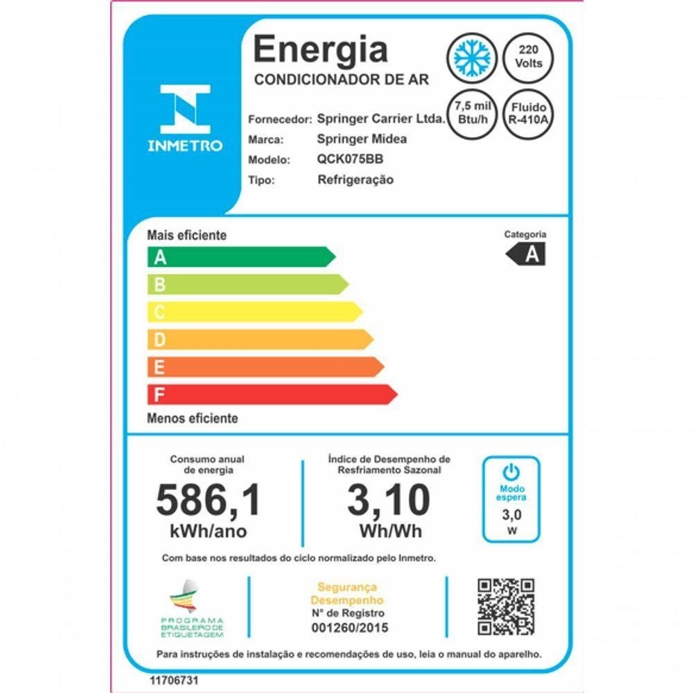 Detalhes do Ar Condicionado De Janela Springer Midea 7.500 BTUS Frio Mecânico 220v