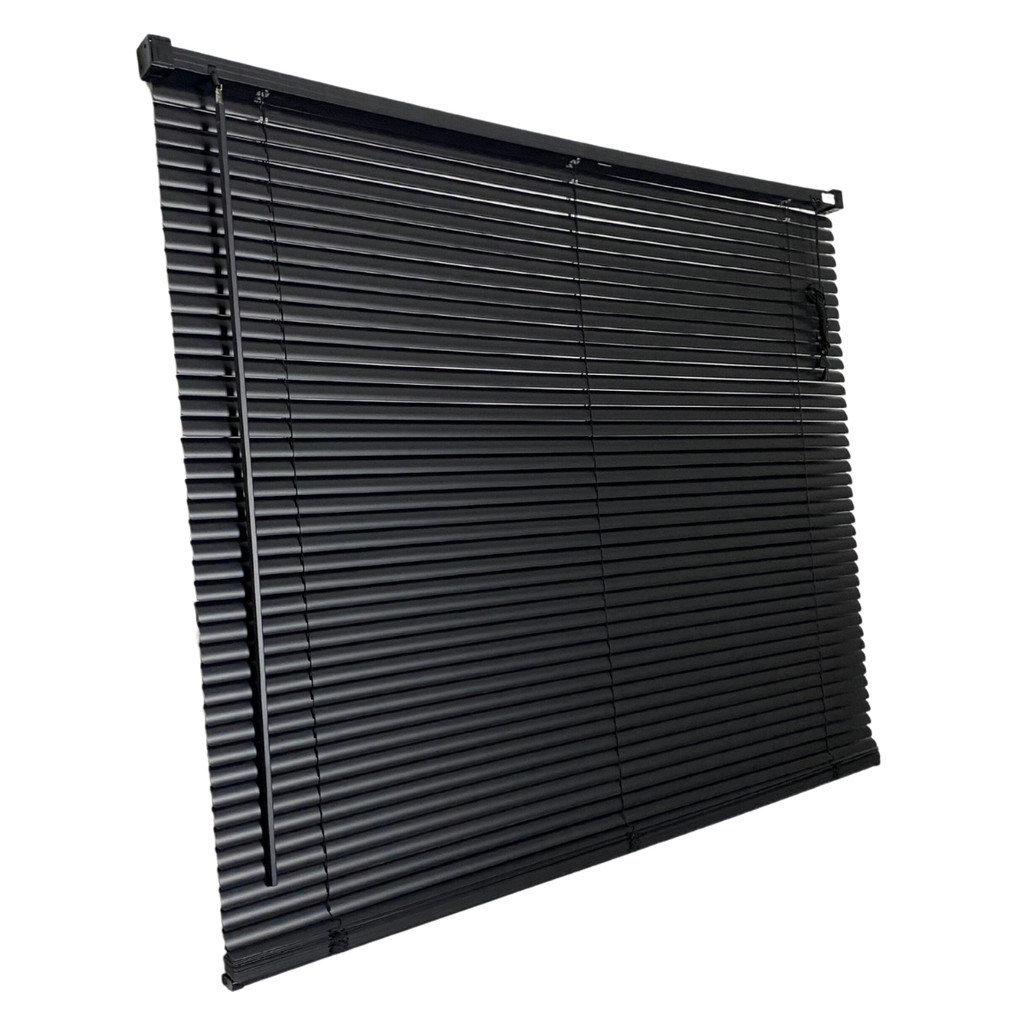 Persiana Horizontal PVC 25mm Preta 60 (L) x 80 (A) Cortina C/ Kit de instalação 0,60 (L) x 0,80 (A) em Oferta na Shopee