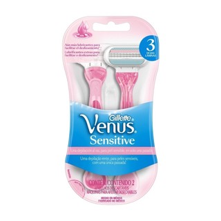 Aparelho de Depilar Gillette Venus 3 Sensitive 2 Unidades em Oferta na Shopee