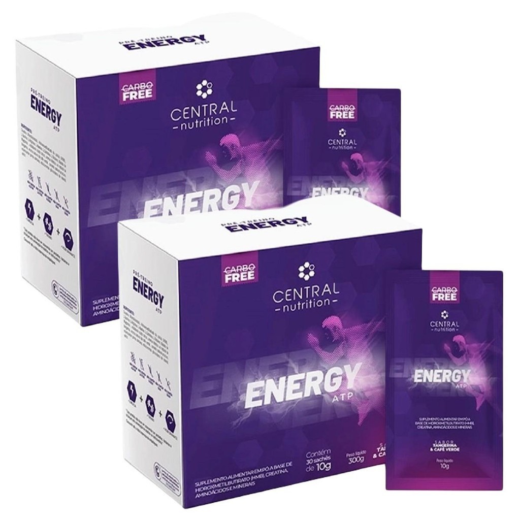 Kit 2x Energy ATP 30 Sachês 10g (300g) Tangerina - Central