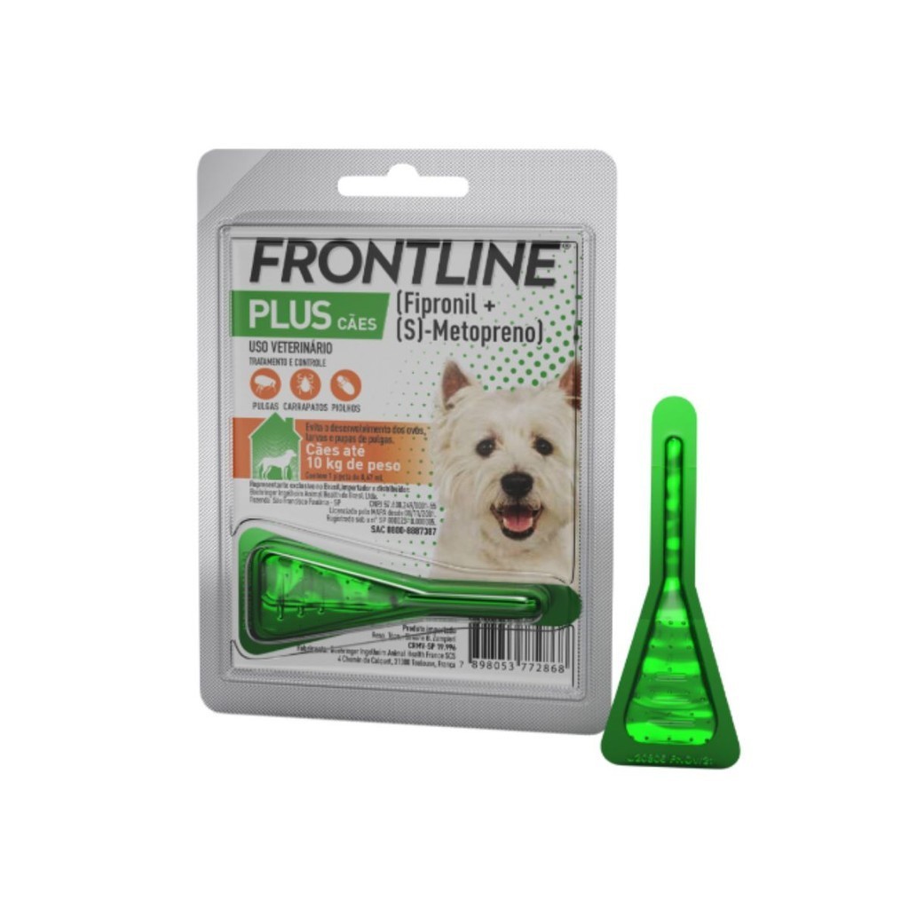 Pipeta Antipulgas Frontline Plus Cães P até 10kg em Oferta na Shopee