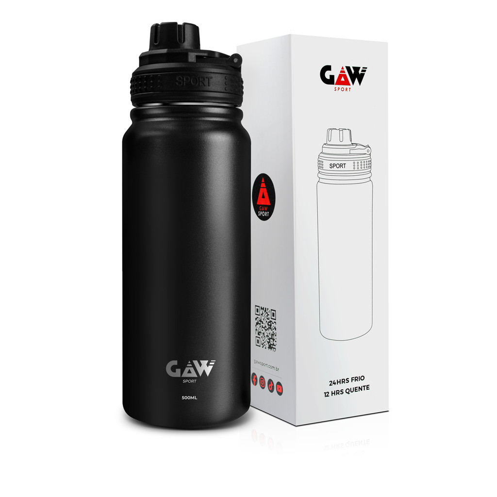 Garrafa Térmica Squeeze Água Quente e Fria Gaw Sport 500 ML Original Inox Esporte Academia em Oferta na Shopee