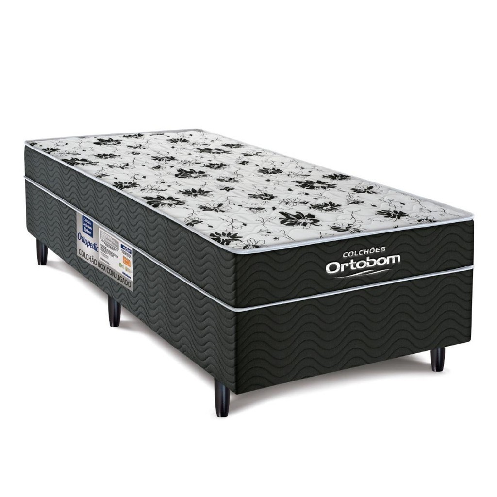 Cama Box Solteiro Ortobom Conjugada Union Ortopedic Espuma 88x188x43cm - Home & Living