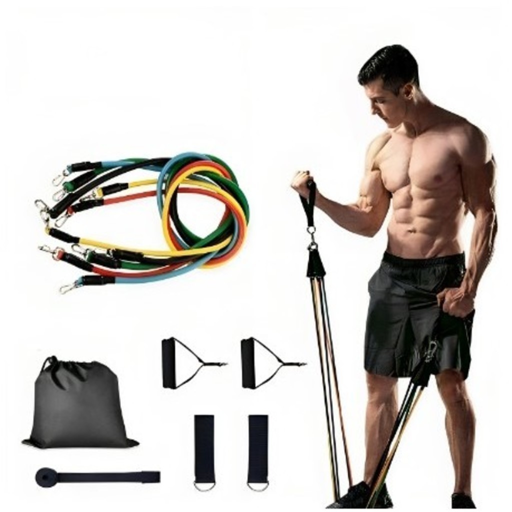 Kit 11 Peças Elástico Para Exercício De Resistência Academia Em Casa Top-INLIS ANA em Oferta na Shopee
