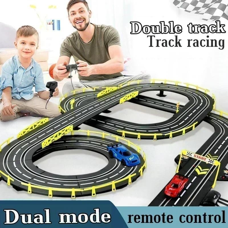 1/43 Trilho Elétrico Carro De Controle Remoto Duplo Pista Corrida Brinquedo Autorama Circuito Voiture Slot Ferroviário