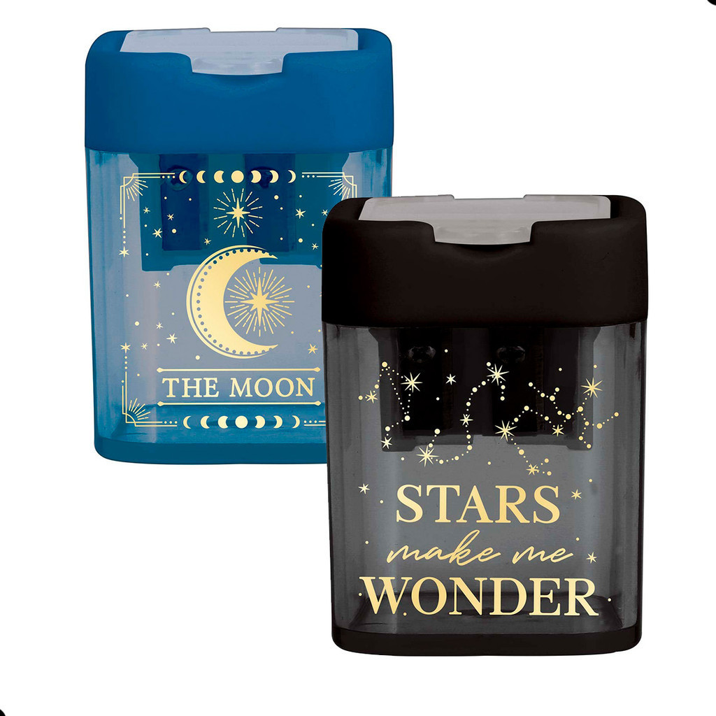 Apontador Escolar 2 Furos Magic Preto Azul Tilibra