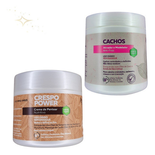 KIT ATIVADOR DE CACHOS 500g + CREME DE PENTEAR CRESPO POWER 500g