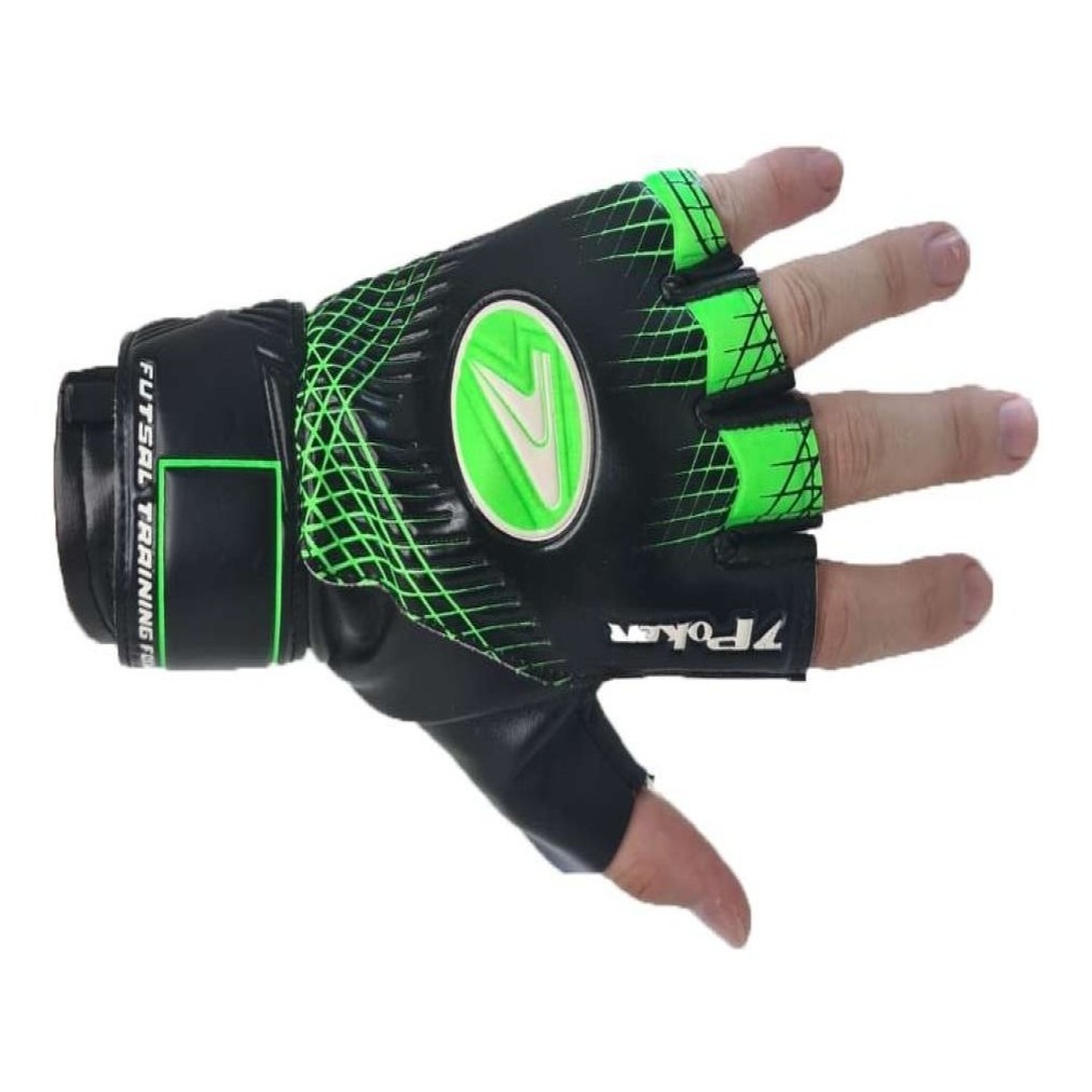 Luva Futsal Poker Training Focus Preto e Verde T05