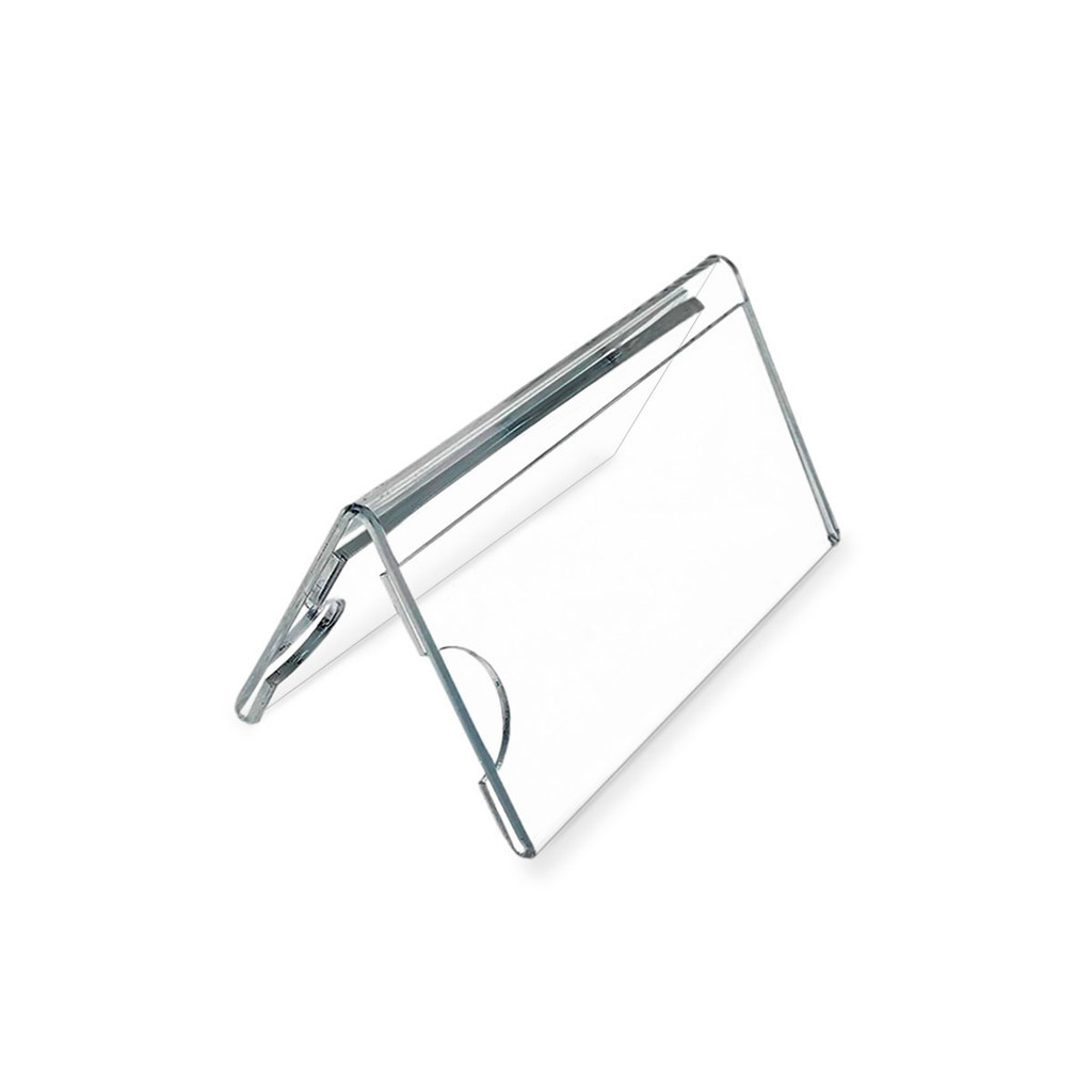 Display Prisma de Mesa em V Acrílico Cristal 3mm Suporte Para Nome Cargo e Identificação de Mesa