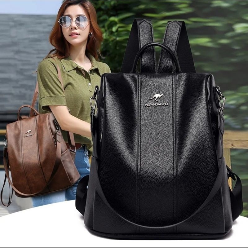 Mochila Feminina Multifuncional 3 em 1 – Bolsa, Mochila e Tiracolo Elegante Antifurto