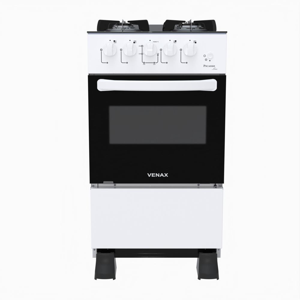 Fogão 4 Bocas Venax Picasso Line Mesa de Vidro Branco Bivolt em Oferta na Shopee