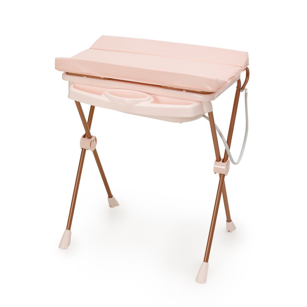 Banheira de Bebê Plástica Galzerano Classic 7045 com Trocador e Suporte Rose - Mom & Baby