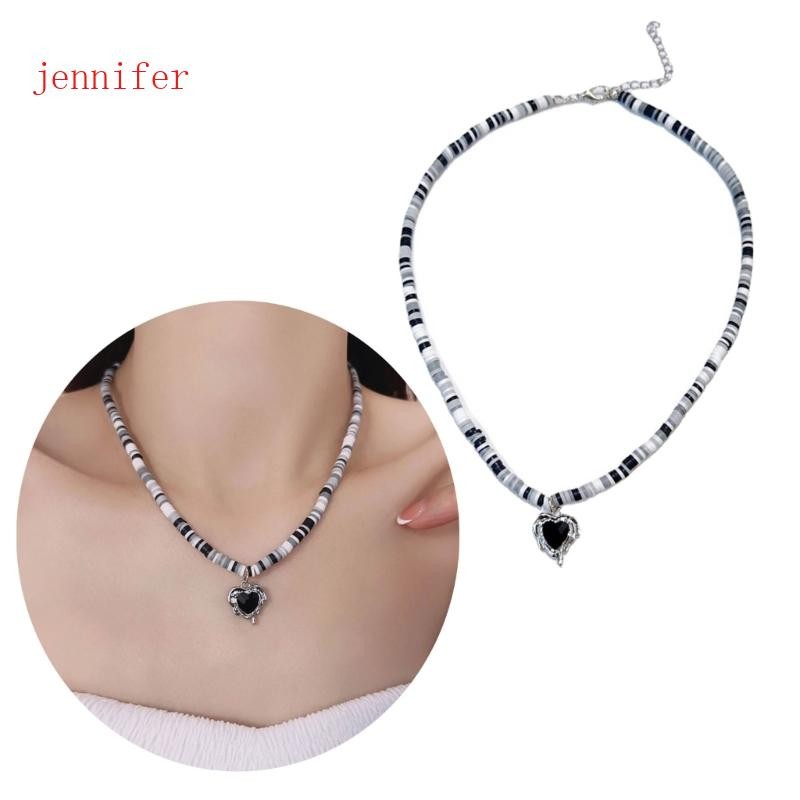 jennifer Sweet Cool Heart Pendant Necklace Gargantilha Com Contas Suaves Corrente De Fashion Jewelry