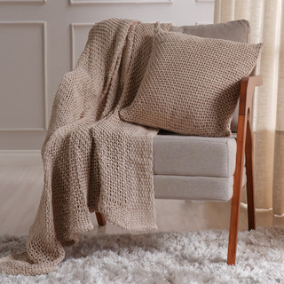 Manta Para Cama e Sofá Atacama Em Tricô 1,20m x 1,50m 100% Algodão em Oferta na Shopee