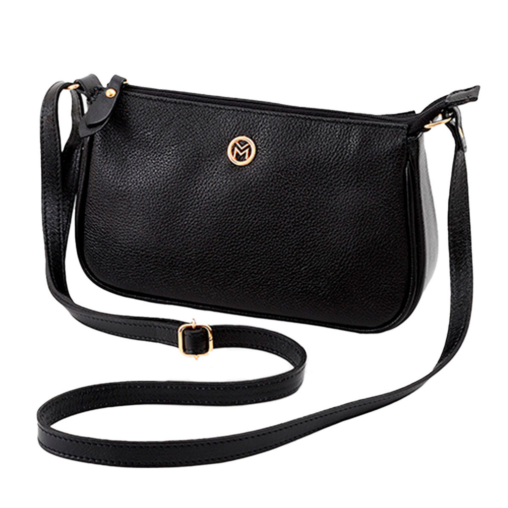 Bolsa Feminina Transversal Couro Legítimo Zíper Mariart 2030