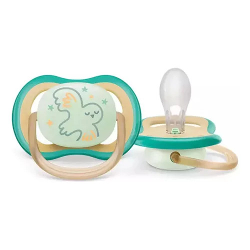 Chupeta Ultra Air Coruja Bege Brilha no Escuro  0-6m - Avent Silicone em Oferta na Shopee