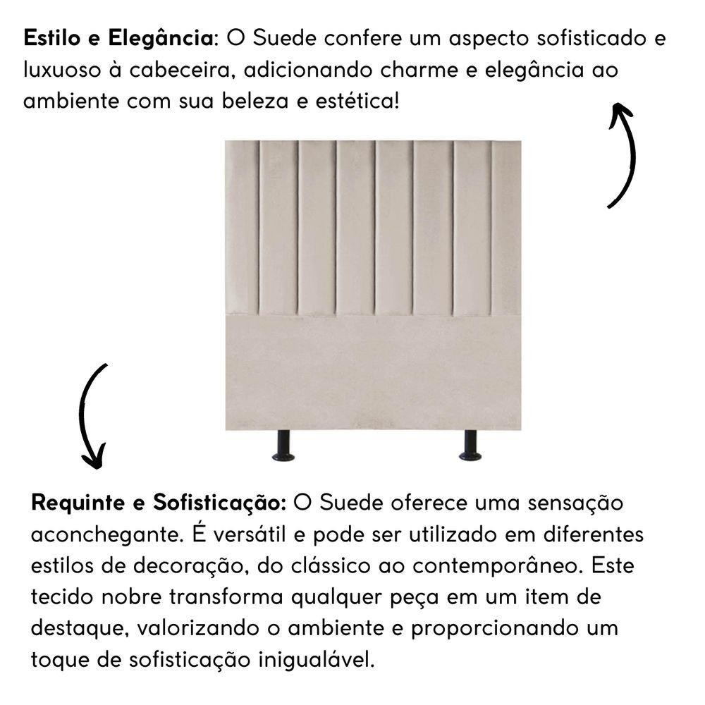 Detalhes do Cabeceira Estofada Cama Box King 195 cm Paolla Suede Cor Bege