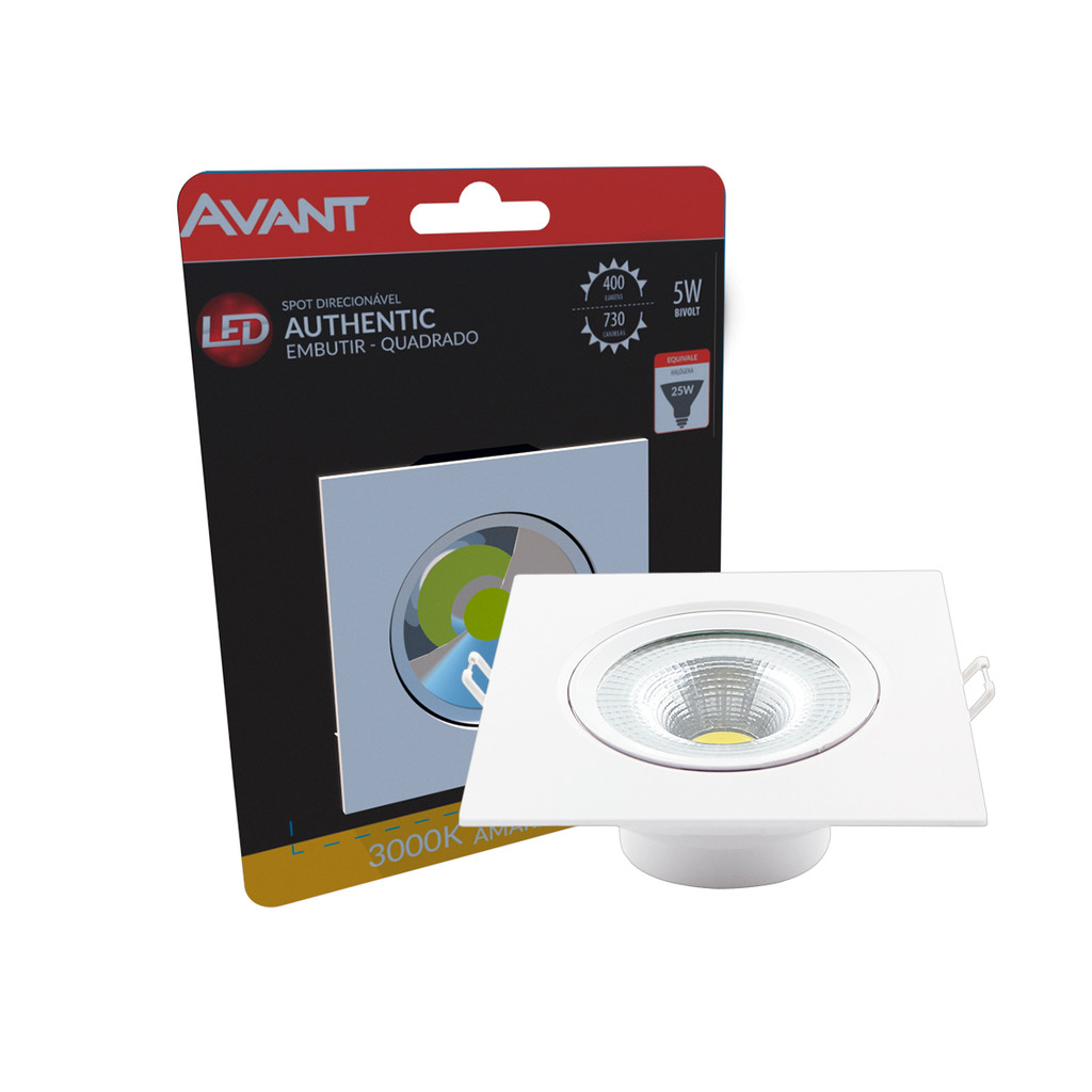 Spot Led Authentic Emb. Quadrado 5w 3000k 9cm BF Avant em Oferta na Shopee